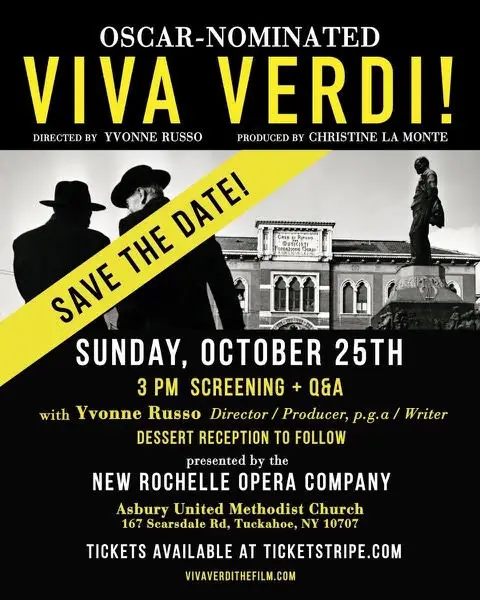VIVA VERDI! documentary screening presented by New Rochelle Opera